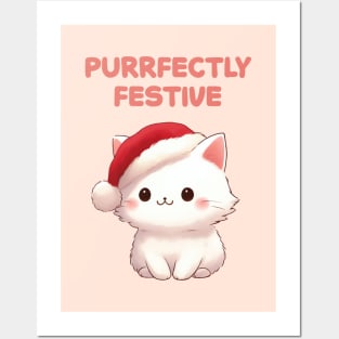 Purrfectly Festive Christmas Kitty Posters and Art